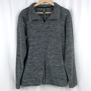 Mountain Hardwear Fleece Jacket Womens XL Full Zip Gray Outdoor Hiking LOGO